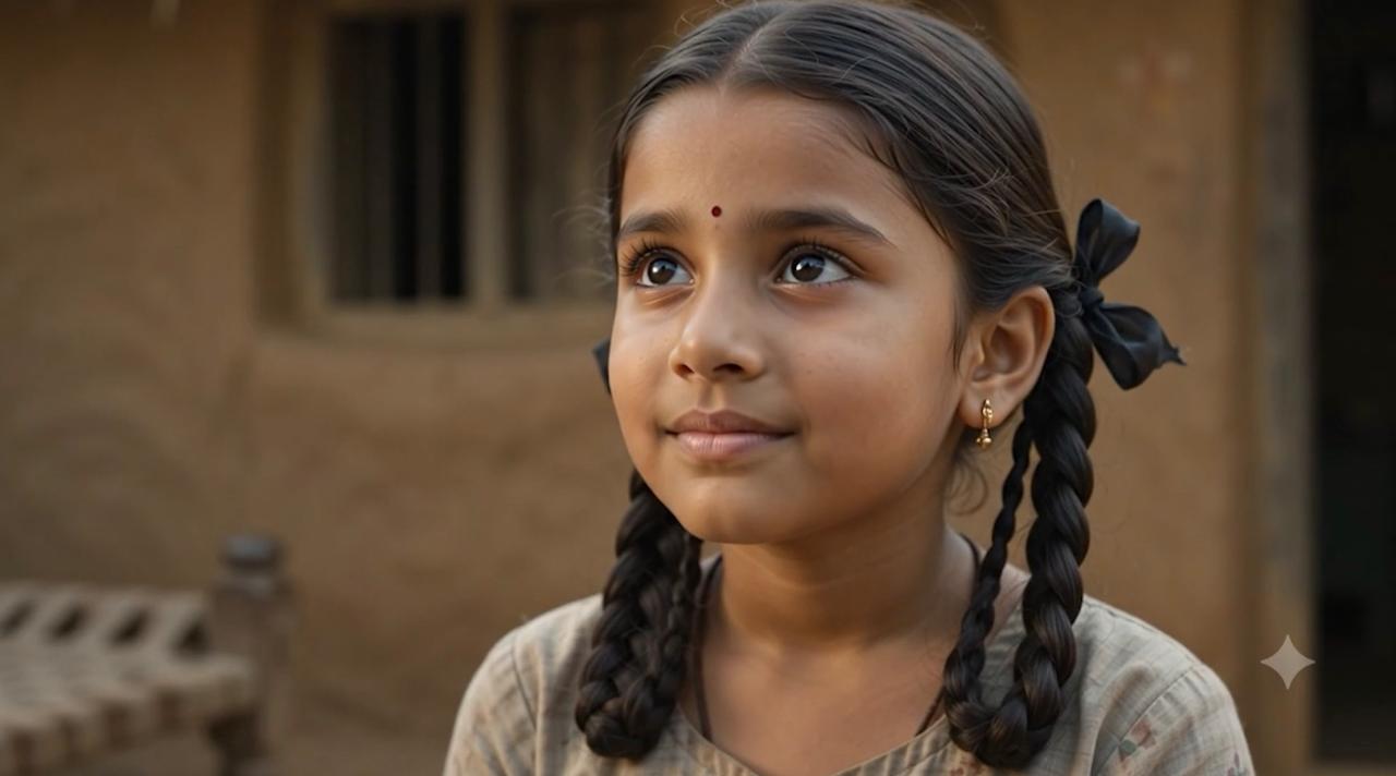 A young girl holding books with dreams for education